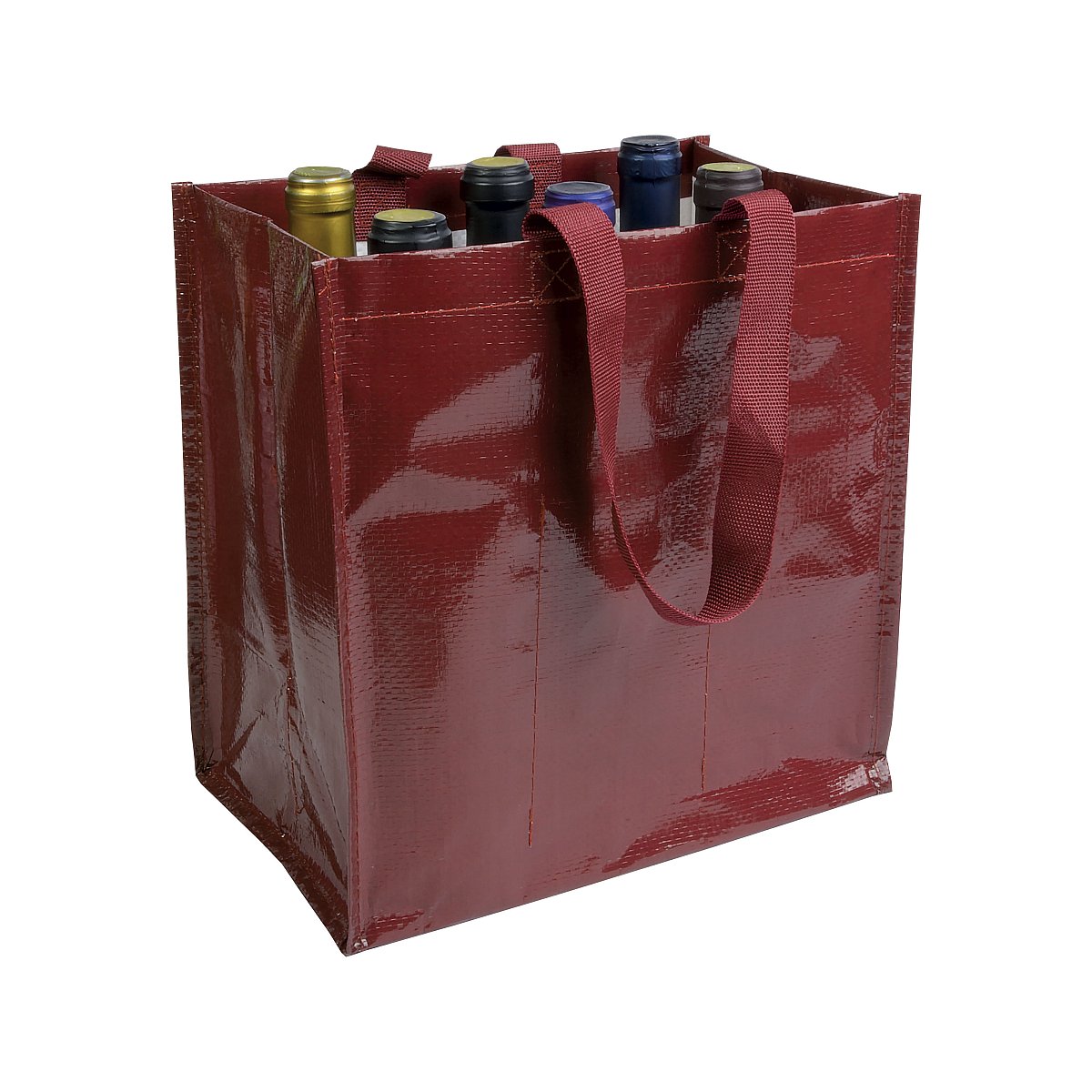 Borsa shopper porta bottiglie (6 posti) in PP laminato 120 g / m2