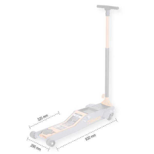 Sollevatore idraulico a carrello lungo ribassato da 2 tonnellate.  Dimensione 295x320x930 mm. Altezza min 75 max 530 mm ❒ Victualia®