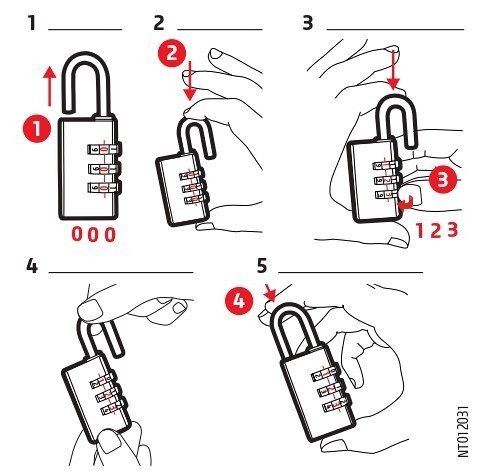 Codice Lucchetto Compact 01, bagagli, 22mm, 3 cifre - THIRARD ❒ Victualia®