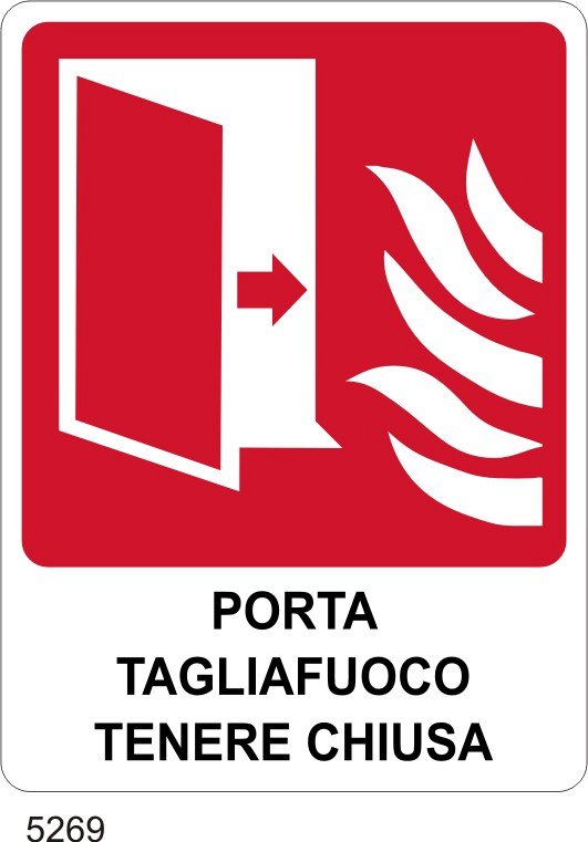 Cartello 'Porta Tagliafuoco Tenere Chiusa' Vsafety, Quadrato In Plastica 200x200 Mm, Colore Blu, Conforme ISO 7010 - 5