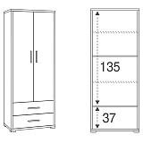 Mobile 2 ante - Db270k - Cemento - Ossido bianco ❒ Victualia®