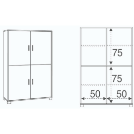 Mobile 2 ante - Db270k - Cemento - Ossido bianco ❒ Victualia®