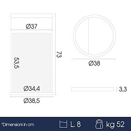 mDesign cestino rotondo per raccolta differenziata – ideale come