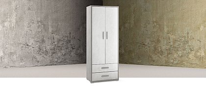 Mobile 2 ante 2 cassetti - Db359k - Ossido bianco - Rovere Naturale ❒  Victualia®