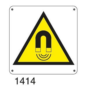 Pericolo campo magnetico - B - Alluminio 165x165 mm