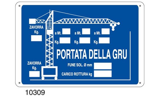 Portata della gru - C - Alluminio 500x330 mm