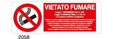 Vietato fumare con legge - E - Alluminio 500x700 mm