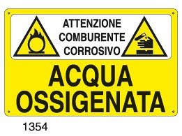 Attenzione comburente corrosivo-Acqua ossigenata
