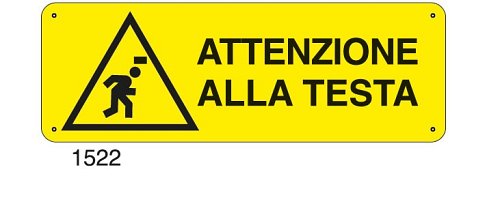 Attenzione alla testa - A - PVC adesivo 350x125 mm