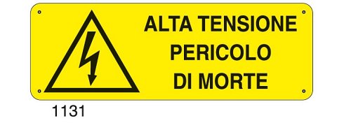 Alta tensione pericolo di morte - E - Alluminio 500x700 mm