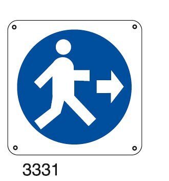 Obbligo pedoni a destra - C - Alluminio 270x270 mm