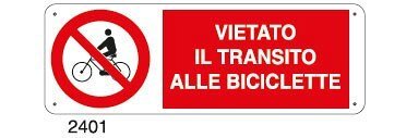 Vietato il transito alle biciclette