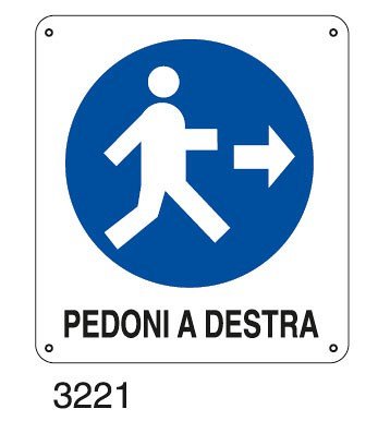 Pedoni a destra - C - PVC adesivo 270x 330 mm