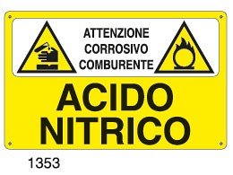 Attenzione corrosivo-comburente-Acido nitrico