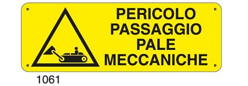 Pericolo passaggio pale meccaniche