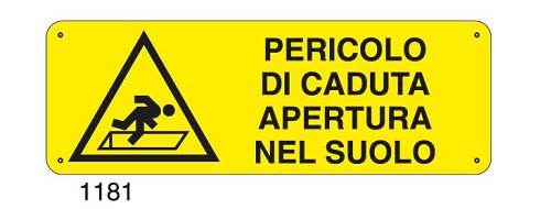 Pericolo di caduta apertura nel suolo