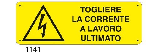 Togliere la corrente a lavoro ultimato