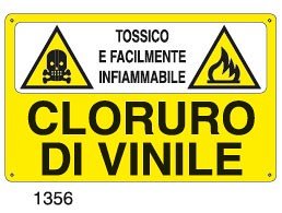Tossico e facilmente infiammabile-Cloruro di vinile - A - Alluminio 500x330 mm