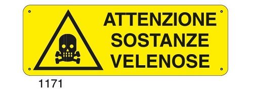 Attenzione sostanze velenose - E - Alluminio 500x700 mm