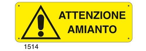 Attenzione amianto - A - Alluminio 350x125 mm