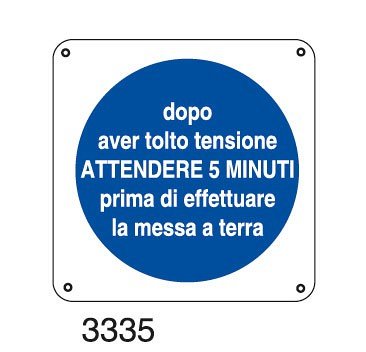 Dopo aver tolto tensione attendere 5 minuti prima di effettuare la messa a terra - C - Alluminio 270x270 mm