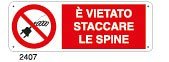 E' vietato staccare le spine - C - Alluminio 330x500 mm
