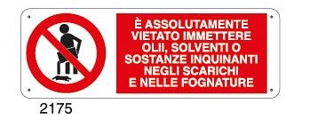E' assolutamente vietato immettere olii,solventi o sostanze inquinanti negli scarichi e nelle fognature