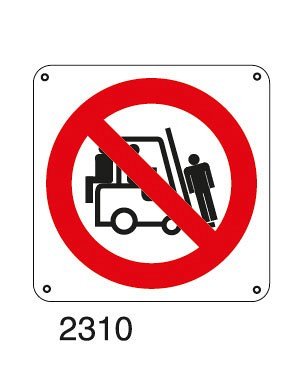 Divieto di trasporto e sollevamento persone - A - Alluminio 115x115 mm
