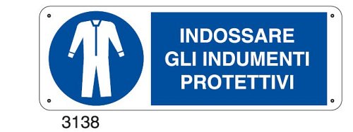 Indossare gli indumenti protettivi - E - Alluminio 500x700 mm