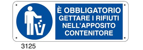 E' obbligatorio gettare i rifiuti nell'apposito contenitore