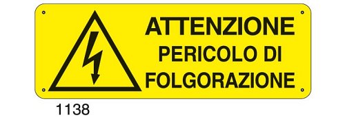 Attenzione pericolo di folgorazione - C - Alluminio 330x500 mm