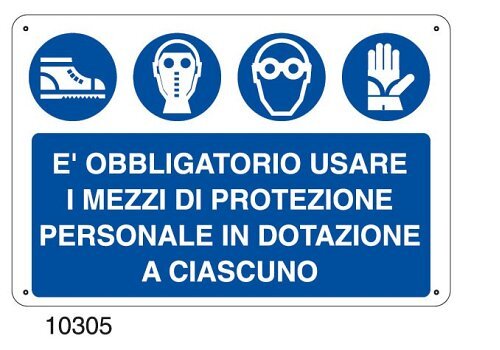 E' obbligatorio usare i mezzi di protezione personale in dotazione a ciascuno