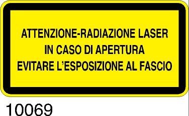 Attenzione radiazione laser in caso di apertura evitare l'esposizione al fascio - 50pz