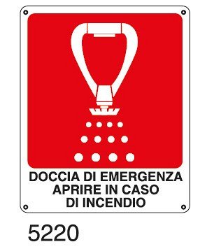Doccia di emergenza aprire in caso di incendio - A - PVC adesivo 120x145 mm