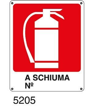 Estintore a schiuma n° - A - Alluminio 120x145 mm