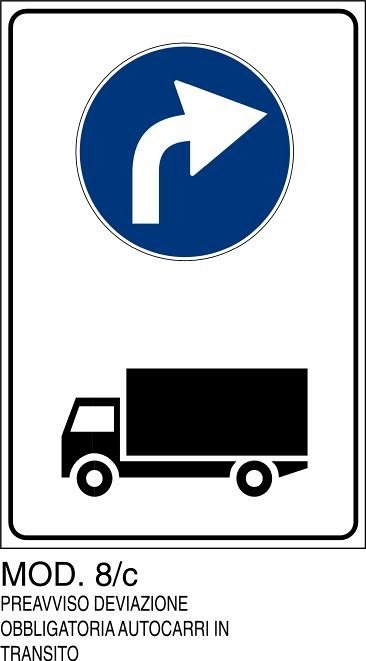 Preavviso deveazione obbligatoria autocarri in transito