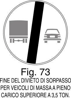 Fine del divieto di sorpasso per veicoli di massa  sup. a 3,5 ton