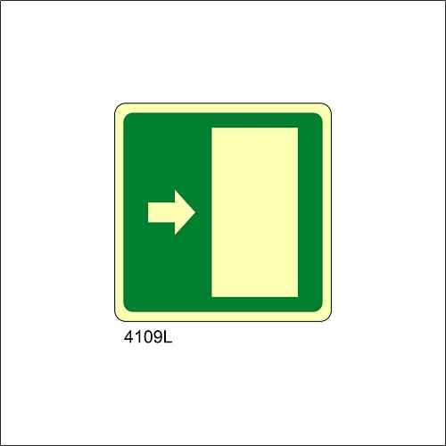 Uscita emergenza destra Luminescente - A - Alluminio Luminescente - 120x120 mm
