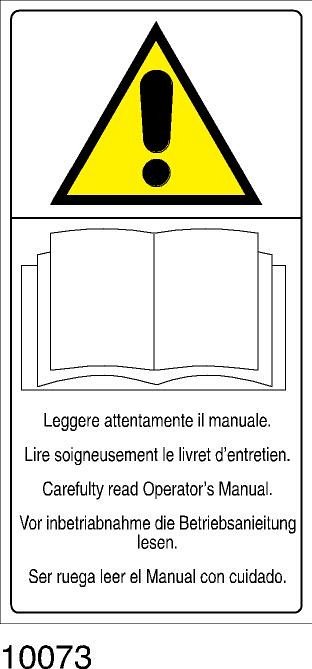 Pericolo Leggere attentamente manuale - C - PVC adesivo 170x330 mm - 1 pz.  ❒ Victualia®