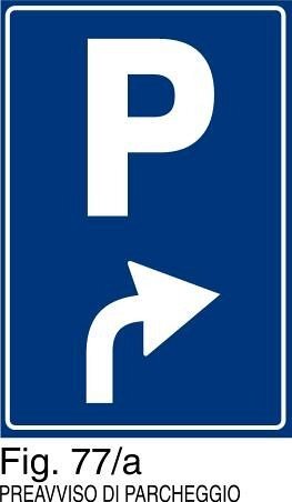 Preavviso di parcheggio a dx - A - Alluminio CL.3 40x60 cm