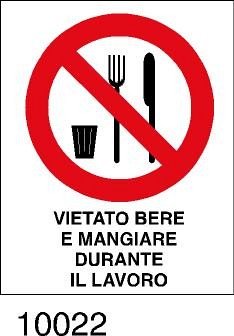 Vietato bere e mangiare durante il lavoro - etichette  - 25pz