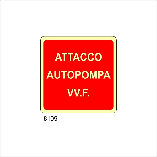 Attacco autopompa VV.F. Luminescente - A - Alluminio Luminescente - 120x120 mm