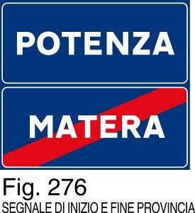 Segnale di inizio e fine provincia