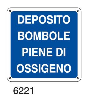 Deposito bombole piene di ossigeno - C - PVC adesivo 230x230 mm