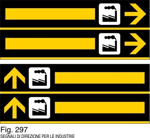 Segnali di direzione per le industrie
