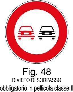 Divieto di sorpasso - A - Alluminio CL.2 40cm