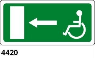 Uscita di Sicurezza disabili sinistra - A - PVC adesivo 350x125 mm