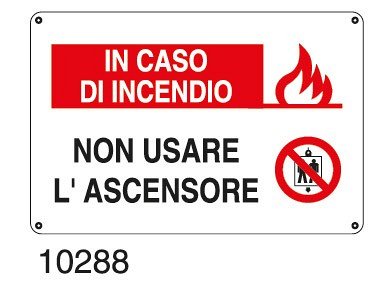 In caso di incendio non usare l'ascensore