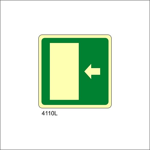 Uscita emergenza sinistra Luminescente - A - Alluminio Luminescente - 120x120 mm