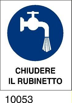 Obbligo - chiudere il rubinetto - etichette  - 25pz